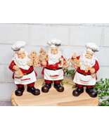 Baker Santa Claus Gingerbread Cookies Chef Figurine Table Decor 6.5&quot; Chr... - £46.39 GBP