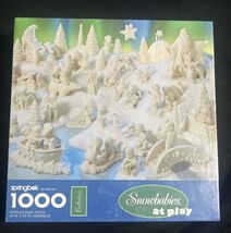 1995 SPRINGBOK PUZZLE SNOWBABIES AT PLAY RETIRED NIB 1000 Pieces Hallmar... - $24.74
