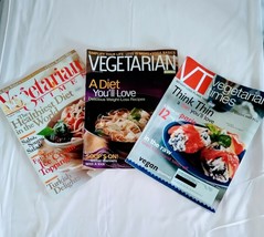 3 Vegetarian Times magazine lot recipes, cooking, health tips, Free ship... - $11.88