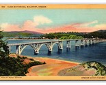 Alsea Bay Bridge Waldport Oregon OR UNP LInen Postcard Y10 - £2.33 GBP