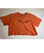 Nike Shirt Womens Medium Orange Short Sleeve Cropped Logo Athleisure Spo... - $12.20