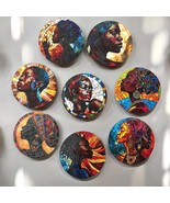 Elegant African American Women Art Wooden Coaster Set - 8 Pieces, Perfec... - $9.95+
