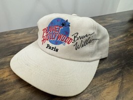 VINTAGE Bruce Willis Signed Autographed Hat Planet Hollywood Paris Movie Star - £117.44 GBP