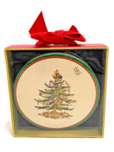 Spode Round Christmas Tree Santa Since 1938 Topper Paper Cardboard Coaster - $16.54