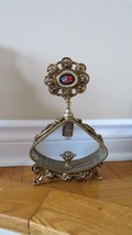 Vtg Extra Large Ormolu Gold Perfume Decanter Bottle Amber Beveled Glass ... - $7,602.74 MXN