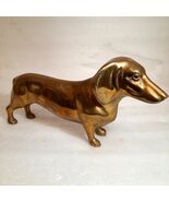Vintage Brass Dachshund Weiner Dog figurine statue large heavy door stop... - $5,200.40 MXN