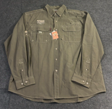 Dri Duck Sawtooth Green Long Sleeved Button Up Vented Size Large NWT Ida... - $24.69