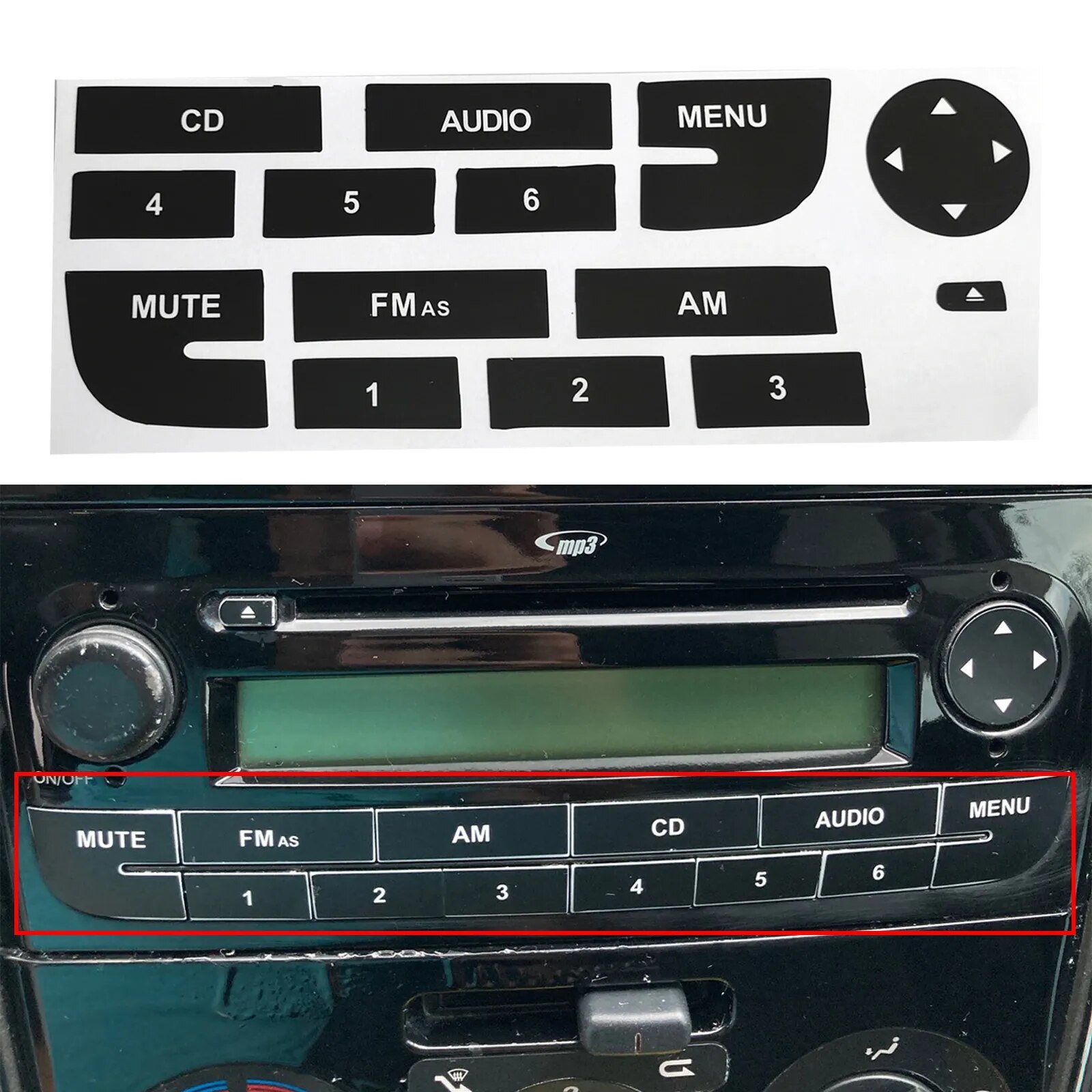 Primary image for 1 Pc Car Radio Button Repair Sticker For Fiat Grand Punto Radio Stereo Worn Peel