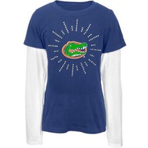 Ncaa Florida Gators Girl's Juniors Blue Blinged Long Sleeve Shirt New - £11.82 GBP