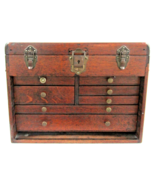 Antique Oak Machinist&#39;s Chest with Seven Drawers - Great Workshop Tool C... - $395.01