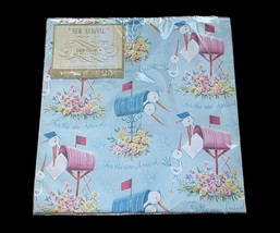 Vintage 60s Ben-Mont Gift Wrap Wrapping Paper “New Arrival” Baby Sealed ... - $269.74 MXN