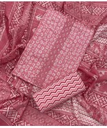 Pink Suit-Pure Cotton Work Suits For Women- Printed Suits-Unstitched Cot... - $55.00