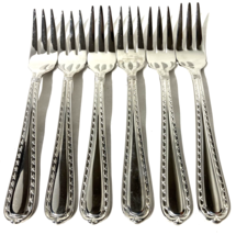 6 Hampton NOBILITY 3 Tine Salad Forks 7 1/8&quot; Stainless Flatware 18/10 EX... - $34.64