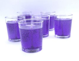 12 PURPLE Color Unscented Mineral Oil Based Candle Votives up to 25 Hour... - $43.60