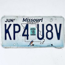 2018 United States Missouri Bluebird Passenger License Plate KP4 U8V - $13.16