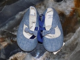 JANIE AND JACK  Chambray Bow Crib Shoes Size 18/24 Months Girl&#39;s NEW - £29.04 GBP