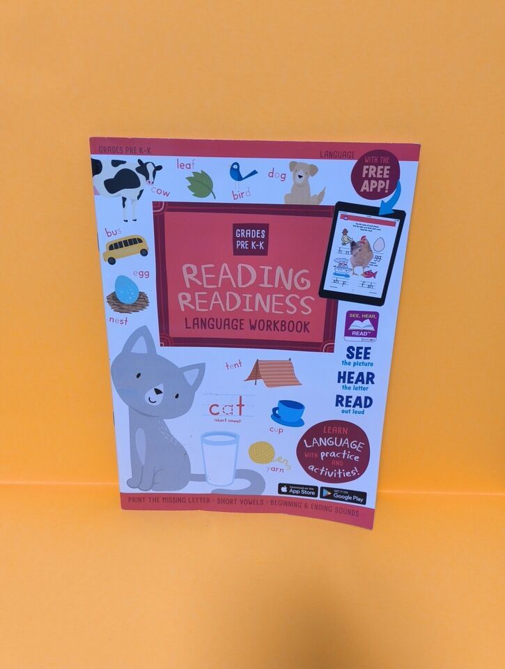 Reading Readiness Language Workbook Grades Pre-k-k, Use with Free App, 3... - $0.99