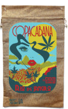 COPACABANA BRAZIL MARIJUANA BURLAP BAG 62 beach travel woman rio de jane... - £12.85 GBP