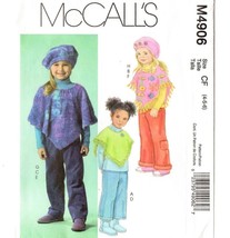 McCalls Sewing Pattern 4906 Ponchos Pants Hat Child Size 4-6 - $12.56