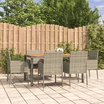  Garden Dining Set Grey PE rattan Suitable for six individuals - $13,393.90 MXN