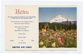 United Airlines Menu Postcard Mount Hood 50th Anniversary Powered Flight  - £14.22 GBP