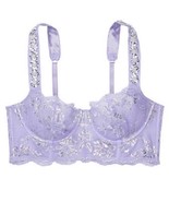Victoria&#39;s Secret The Dream Angels Fabulous Lilac Silver Embellished Bra... - $79.48