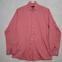 Hugo Boss Men&#39;s Shirt Size 16/34-35 dress Salmon Long Sleeve Button Up - £19.02 GBP