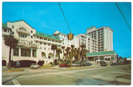 Vtg Postcard-Daytona Plaza Hotel-Daytona Beach FL-Street View-Cars-Chrom... - £8.90 GBP