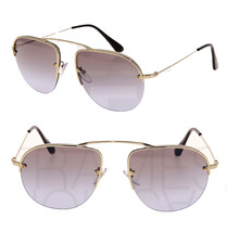 PRADA TEDDY PR58OS Aviator Pale Gold Lilac Gradient Rimless Sunglasses 58O - £150.05 GBP