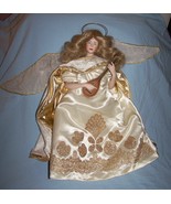 1980s Franklin Mint Winter Angel Porcelain Doll w/Wings, Halo, Mandolin-... - $20.00