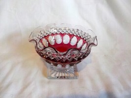 Vintage Westmoreland Wakefield Footed Dessert Sherbet Ruby Stained 3 3/8&quot; Tall  - £12.75 GBP