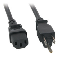 AC Power Cord - NEMA 5-15P to IEC-60320-C13 18 AWG 3C 10A SVT 120V Black -12 ft - £12.51 GBP