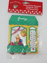 Vintage Cozy Kitchens Decorative Wooden Magnet with Thermometer NOS - £7.98 GBP
