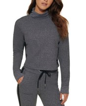 Calvin Klein Womens Performance Long Sleeve Turtleneck Top, Large, Black Heather - £37.66 GBP