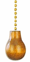 Ceiling Fan Pear Shaped Wood Pull Walnut + 11&quot; Brass Chain Craftmade FP-PR-WAL - £16.74 GBP
