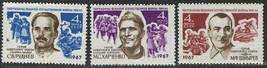 Russia Ussr Cccp 1967 Vf Mnh Stamps Scott # 3324-3326 Partisan Heroes Of Wwii - £1.14 GBP