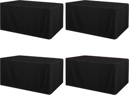 4 Pack Black Tablecloth Fitted Table Clothes for 6 Foot Rectangle Tables Water R - £65.24 GBP