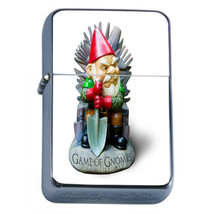 Gnomes D6 Flip Top Oil Lighter Wind Resistant Flame Folklore Garden Statue - £11.42 GBP