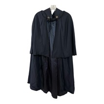 Vintage Black Costume Cape with Detachable Shoulder Cape + White Gloves - $850.45 MXN