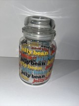 Vintage 1980s Glass Jelly Bean Canister 6.75&quot; Candy Jar with Lid - £10.40 GBP