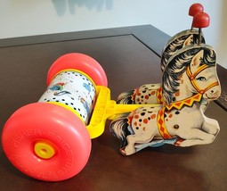 VTG  Fisher Price Chime Pull Toy Pony Wooden Horse Banbury Cross - $29.69