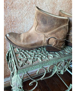Freebird by Steven Distressed Tan Ankle Bootie with embellised harness s... - $103.95