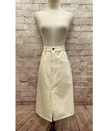 Madewell Womens Denim Midi Skirt Ivory Beige Size 25  Style #NF958 100% ... - £45.96 GBP