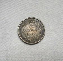 1870 Narrow O Canada Silver 10 Cents XF Coin AI685 - £86.56 GBP