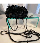 Black Sequined Purse /Clutch With Handles and Cross Body Strap - $278.18 MXN