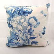 Ralph Lauren Elsa Floral Blue 16-inch Square Decorative Pillow RARE - $80.00