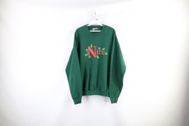 Vtg 90s Streetwear Womens Large Faded Spell Out Christmas Nice Sweatshirt USA - $44.50