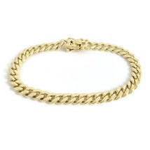 Authenticity Guarantee 
Men&#39;s Curb Cuban Chain Bracelet 14K Yellow Gold,... - £2,863.17 GBP