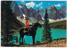 Postcard Royal Canadian Mounted Police RCMP Majestic Mountain Background - £1.70 GBP