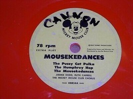 Mickey Mouse Club Mousekedances 78 Rpm Phonograph Record Orange Vinyl DBR54 - £10.34 GBP